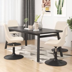 Chaises à manger pivotantes lot de 4 Crème Velours 