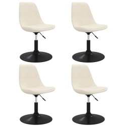 Chaises à manger pivotantes lot de 4 Crème Velours 