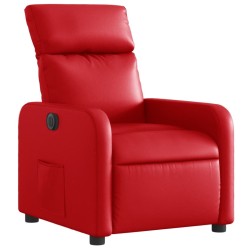 Fauteuil inclinable électrique Rouge Similicuir 