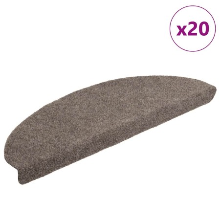 Tapis d'escalier autocollant 20 pcs crème 65x21x4 cm 
