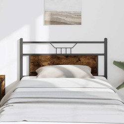 Tête de lit chêne fumé 100 cm bois d'ingénierie et acier 