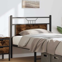 Tête de lit chêne fumé 100 cm bois d'ingénierie et acier 