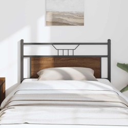 Tête de lit chêne marron 100 cm bois d'ingénierie et acier 