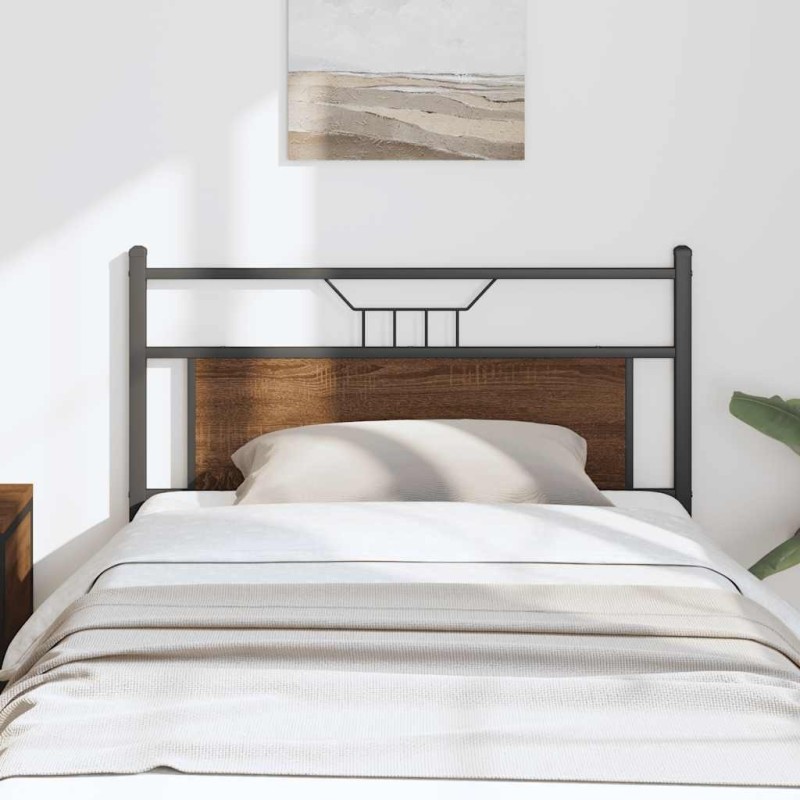 Tête de lit chêne marron 100 cm bois d'ingénierie et acier 
