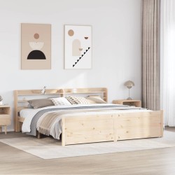 Cadre de lit avec tête de lit sans matelas 200x200 cm 