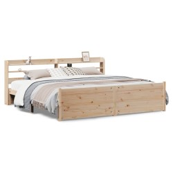 Cadre de lit avec tête de lit sans matelas 200x200 cm 