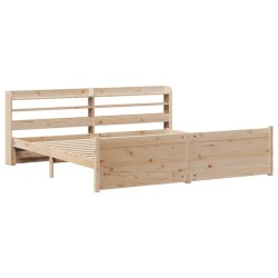 Cadre de lit avec tête de lit sans matelas 200x200 cm 