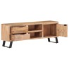 Meuble TV 120x30x42 cm Bois massif d'acacia avec bord naturel 