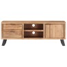 Meuble TV 120x30x42 cm Bois massif d'acacia avec bord naturel 