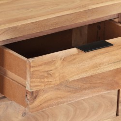 Meuble TV 120x30x42 cm Bois massif d'acacia avec bord naturel 