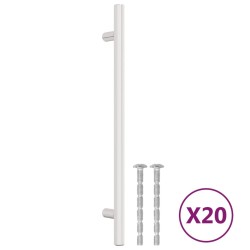 Poignées d'armoire 20 pcs argenté 192 mm acier inoxydable 