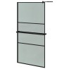 Paroi de douche avec étagère Noir 100x195cm Verre ESG&Aluminium 
