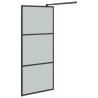 Paroi de douche avec étagère Noir 100x195cm Verre ESG&Aluminium 