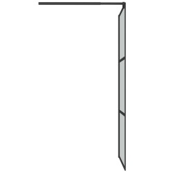 Paroi de douche avec étagère Noir 100x195cm Verre ESG&Aluminium 