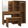 Ensemble de coiffeuse avec LED Chêne marron Bois d'ingénierie 