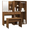 Ensemble de coiffeuse avec LED Chêne marron Bois d'ingénierie 
