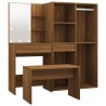 Ensemble de coiffeuse avec LED Chêne marron Bois d'ingénierie 