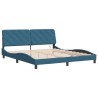 Cadre de lit avec LED sans matelas bleu 180x200 cm velours 