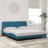 Cadre de lit avec LED sans matelas bleu 180x200 cm velours 