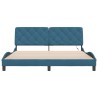 Cadre de lit avec LED sans matelas bleu 180x200 cm velours 