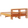 Cadre de lit sans matelas cire marron 140x200cm bois pin massif 
