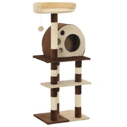 Arbre à chat avec griffoirs en sisal 127 cm Beige et marron 