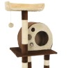 Arbre à chat avec griffoirs en sisal 127 cm Beige et marron 