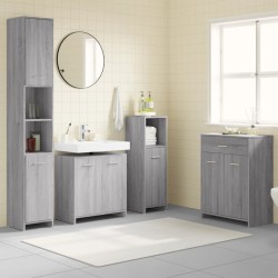 Ensemble de meubles de salle de bain 4 pcs Sonoma gris 