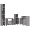 Ensemble de meubles de salle de bain 4 pcs Sonoma gris 