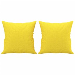 Canapé 3 places avec oreillers jaune clair 180 cm tissu 