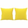 Canapé 3 places avec oreillers jaune clair 180 cm tissu 
