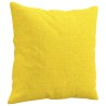 Canapé 3 places avec oreillers jaune clair 180 cm tissu 