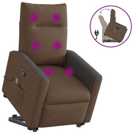 Fauteuil de massage inclinable Marron Tissu 