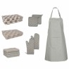 Ensemble de serviettes et gants de four porte-pots 15 pcs gris 