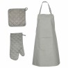 Ensemble de serviettes et gants de four porte-pots 15 pcs gris 