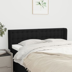 Tête de lit avec oreilles Noir 147x16x78/88 cm Tissu 