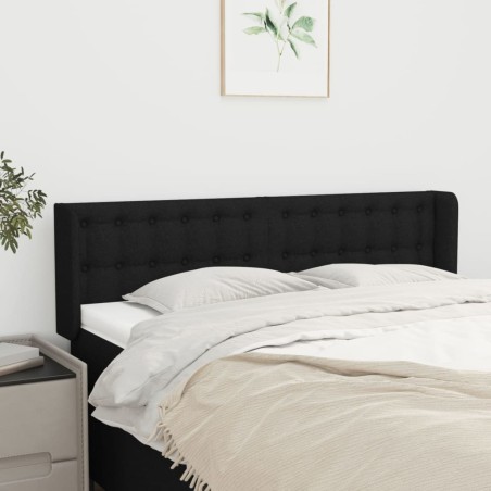 Tête de lit avec oreilles Noir 147x16x78/88 cm Tissu 