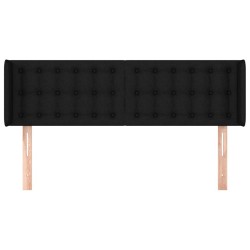 Tête de lit avec oreilles Noir 147x16x78/88 cm Tissu 
