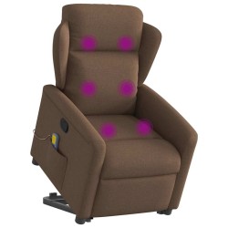 Fauteuil de massage inclinable Marron Tissu 