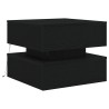 Table basse avec lumières LED chêne noir 50x50x40 cm 