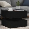 Table basse avec lumières LED chêne noir 50x50x40 cm 
