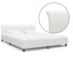 Cadre de lit Blanc Similicuir 180 x 200 cm 