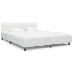 Cadre de lit Blanc Similicuir 180 x 200 cm 