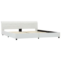 Cadre de lit Blanc Similicuir 180 x 200 cm 