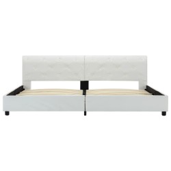 Cadre de lit Blanc Similicuir 180 x 200 cm 