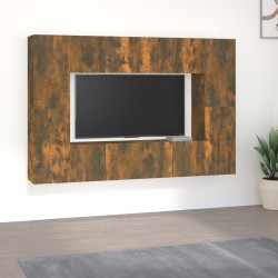 Ensemble de meubles TV 8 pcs Chêne fumé Bois d'ingénierie 