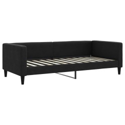 Lit de jour avec gigogne et tiroirs sans matelas noir 90x200 cm 