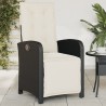 Chaises inclinables de jardin lot de 2 repose-pied noir rotin 