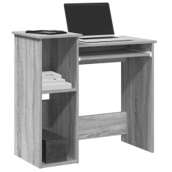 Bureau avec étagères sonoma gris 84x40x78 cm bois d'ingénierie 
