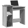 Bureau avec étagères sonoma gris 84x40x78 cm bois d'ingénierie 